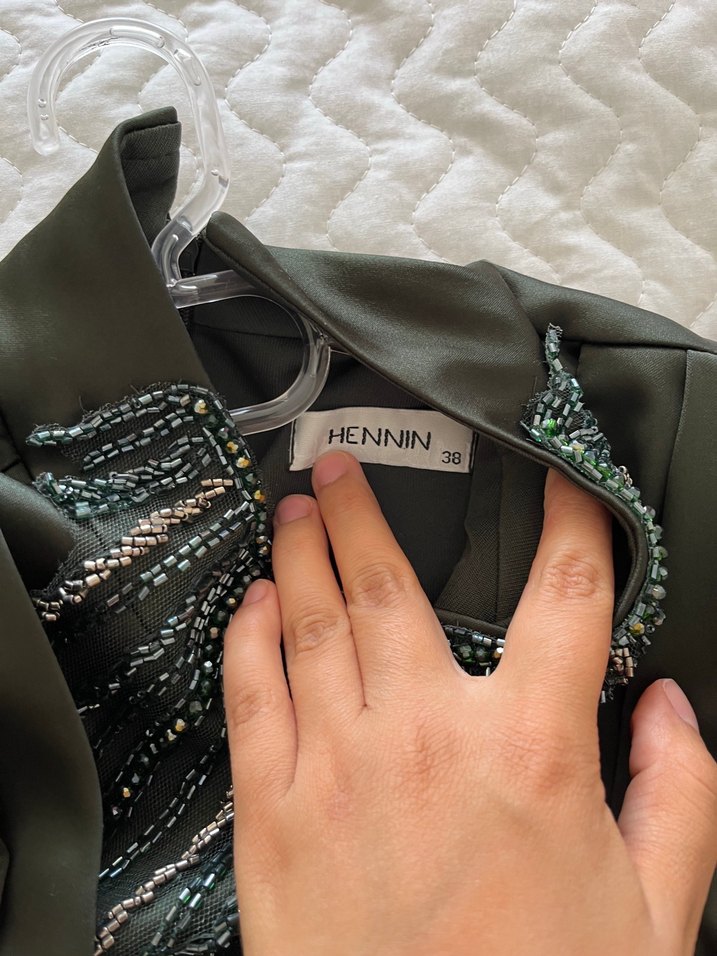 Kadın Haki Uzun Drapeli Gotik Elbise - Görsel 2