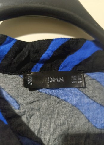 Mavi Zebra Desenli Uzun Kollu Uzun Elbise - Görsel 2