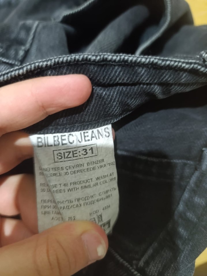 Siyah Bol Kesim Kadın Denim Pantolon - Görsel 2