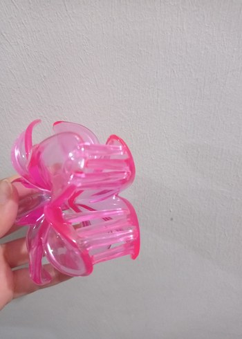 Pembe Şeffaf Çiçek Saç Tokası - Görsel 2