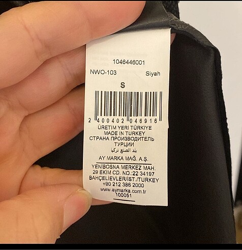 s Beden siyah Renk Deri ceket