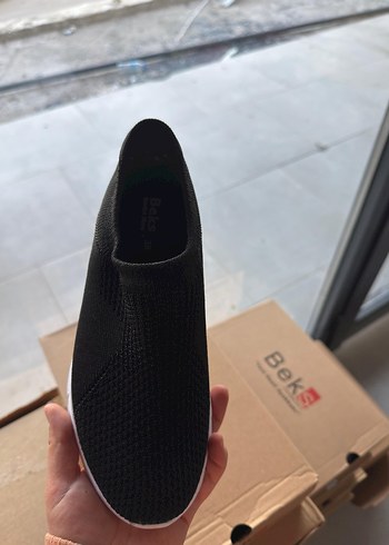 37 Beden Siyah Elastik Spor Kadın Sneaker