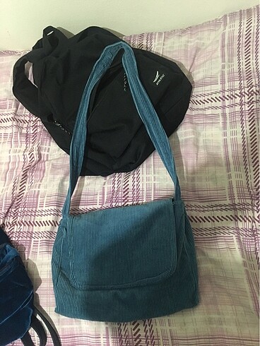 Fitilli mavi çanta