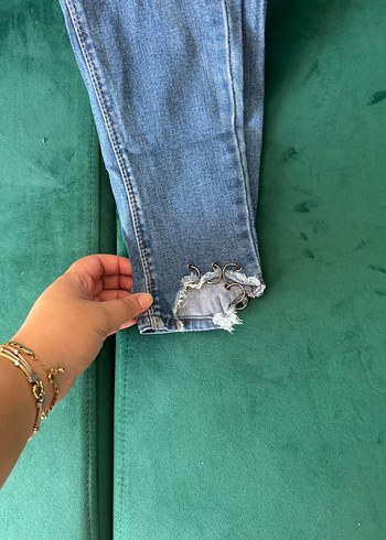 42 Beden mavi Renk Kadın Mavi Skinny Midi Boy Kot Pantolon rikralı