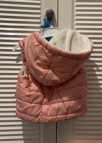 Kız Çocuk Pembe Fermuarlı Yelek - Görsel 2