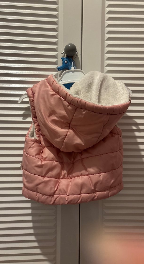 Kız Çocuk Pembe Fermuarlı Yelek - Görsel 2