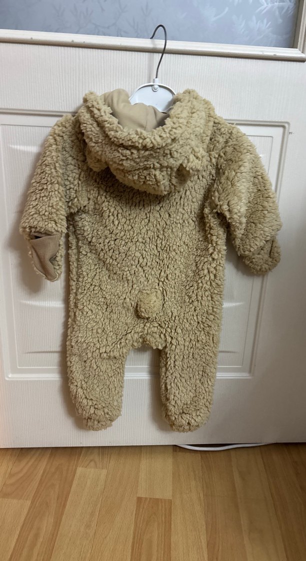 Kürklü Kahverengi Bebek Tulumu - Görsel 2