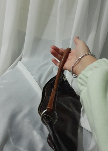 Kahverengi Deri Tokalı Kadın Çanta - Görsel 3