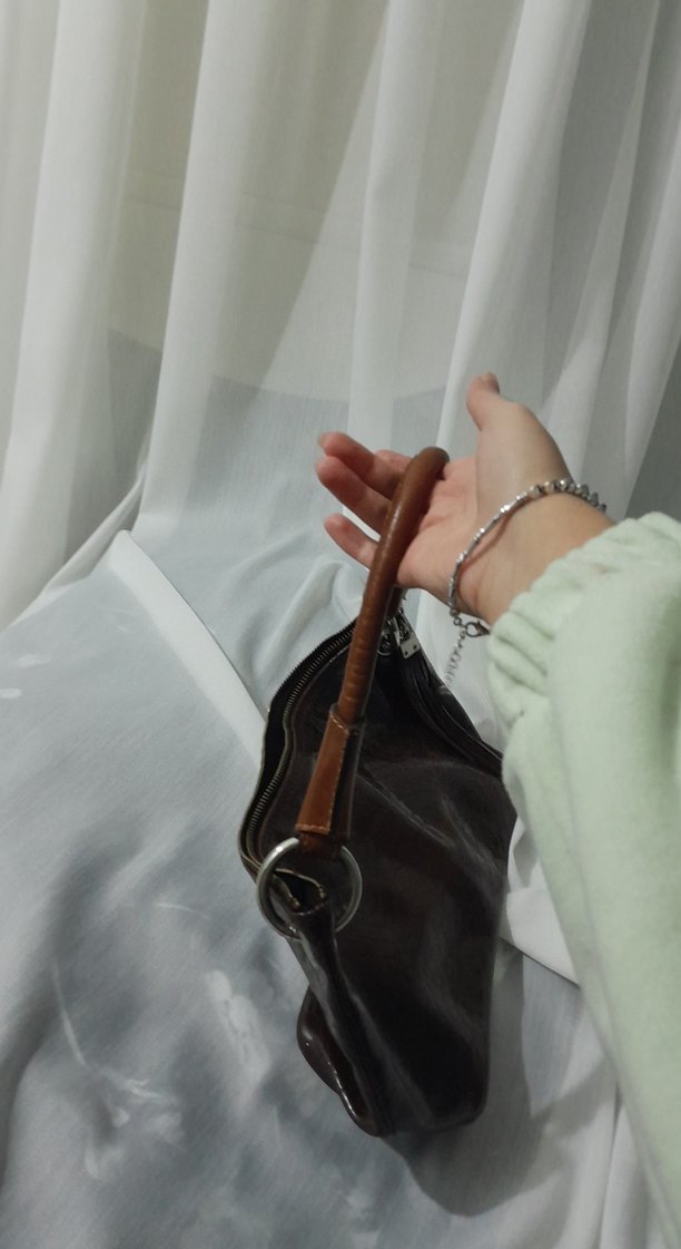 Kahverengi Deri Tokalı Kadın Çanta - Görsel 3