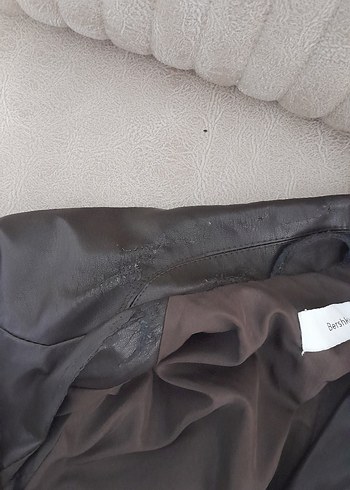 Düğmeli Kahverengi Deri Kadın Ceket - Görsel 3