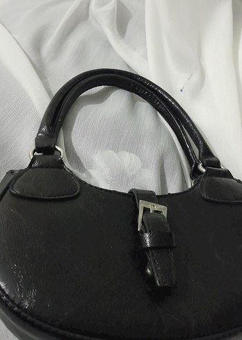 Klasik Siyah Deri Kadın Çanta - Görsel 2