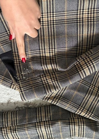 Kadın Kahverengi Düğmeli Midi Blazer - Görsel 2