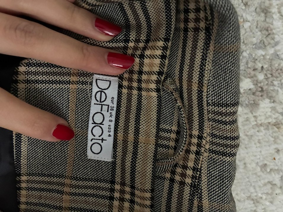 Kadın Kahverengi Düğmeli Midi Blazer - Görsel 3