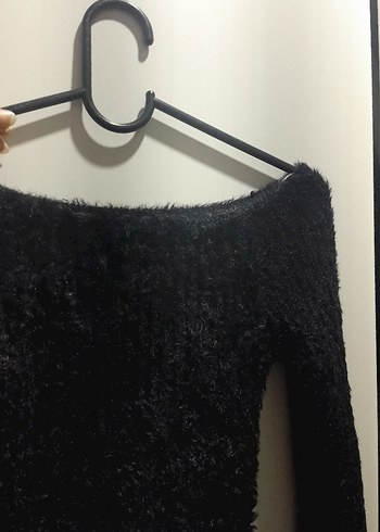 Siyah Uzun Kollu Triko Kadın Kazak - Görsel 4