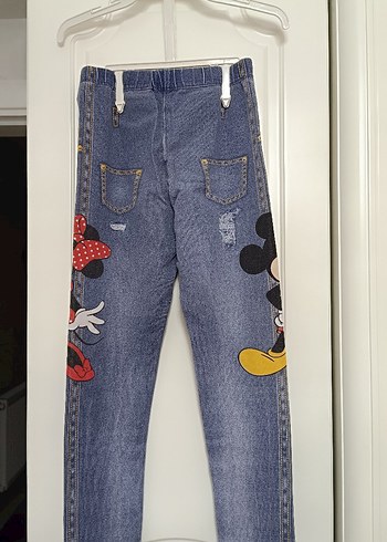 Kız Çocuk Baskılı Kot Tayt - Görsel 2