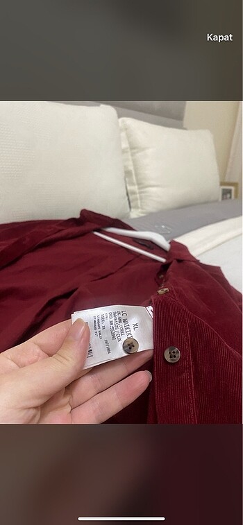 xl Beden bordo Renk LCW kadife gömlek