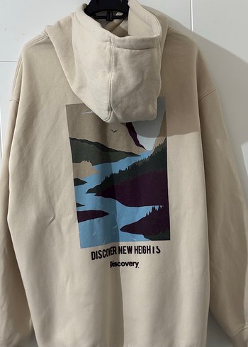 Bej Kapüşonlu Rahat Kesim Sweatshirt - Görsel 2