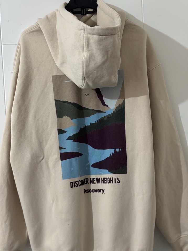 Bej Kapüşonlu Rahat Kesim Sweatshirt - Görsel 2