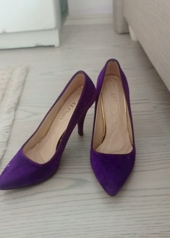 38 Beden mor Renk Diger Mor Süet Stiletto Topuklu Kadın Ayakkabı