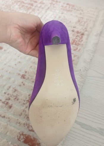 38 Beden Diger Mor Süet Stiletto Topuklu Kadın Ayakkabı