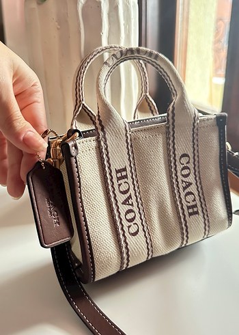 Coach Bej Deri Kadın Çanta - Görsel 3