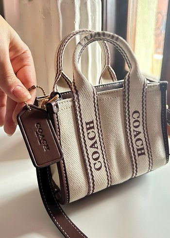 Coach Bej Deri Kadın Çanta - Görsel 4