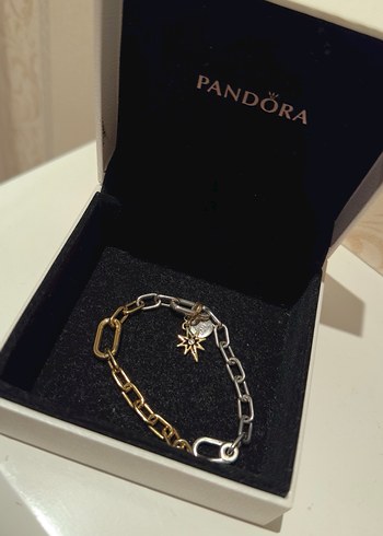 Pandora Zincir Detaylı Altın Bileklik - Görsel 4