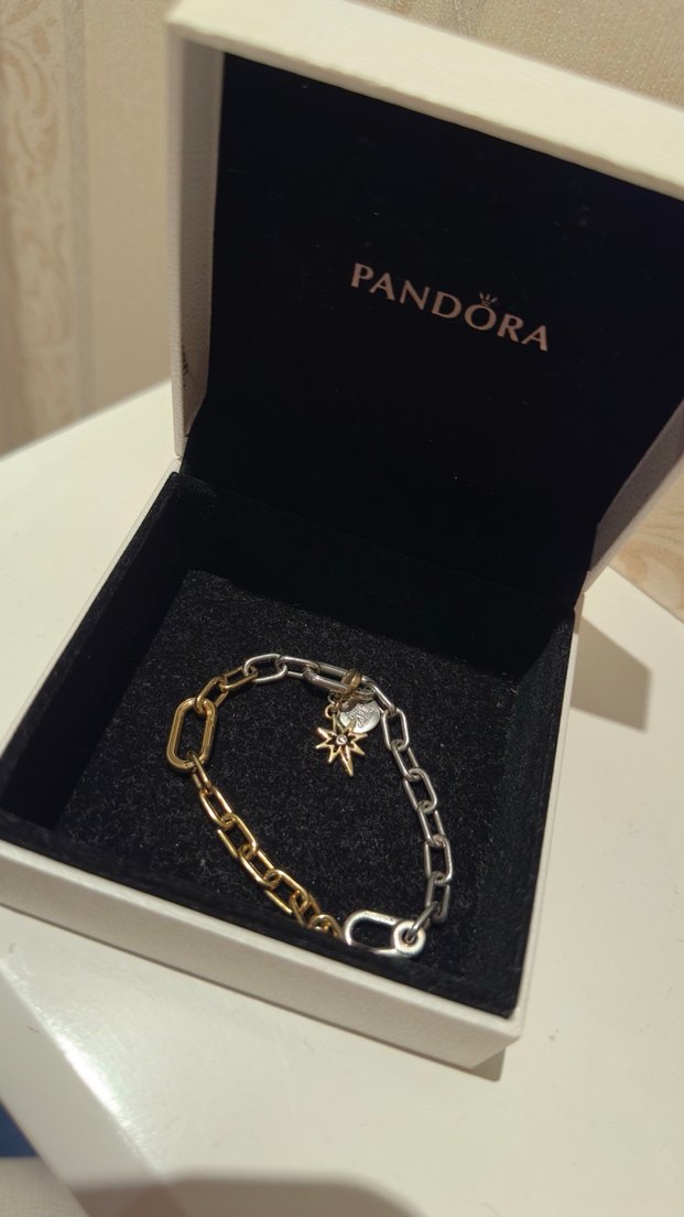 Pandora Zincir Detaylı Altın Bileklik - Görsel 4