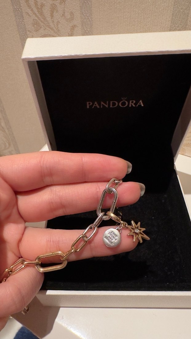 Pandora Zincir Detaylı Altın Bileklik - Görsel 2