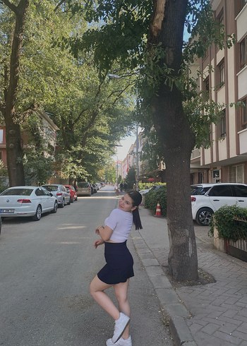 Beyaz Pamuklu Mini Etek