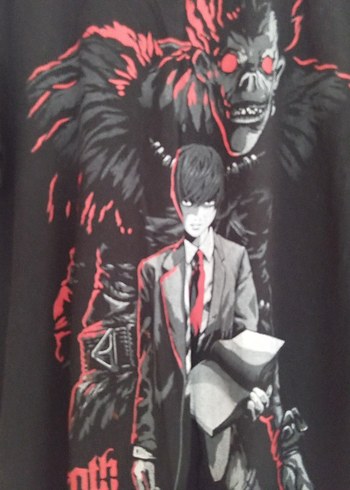 Erkek  kesın Siyah Baskılı Goth Tişört 40 42 38 beden - Görsel 2