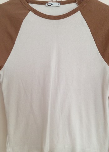 Kadın Bej Uzun Kollu Crop Top - Görsel 2