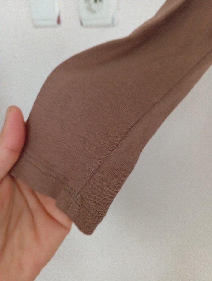 Kadın Bej Uzun Kollu Crop Top - Görsel 4