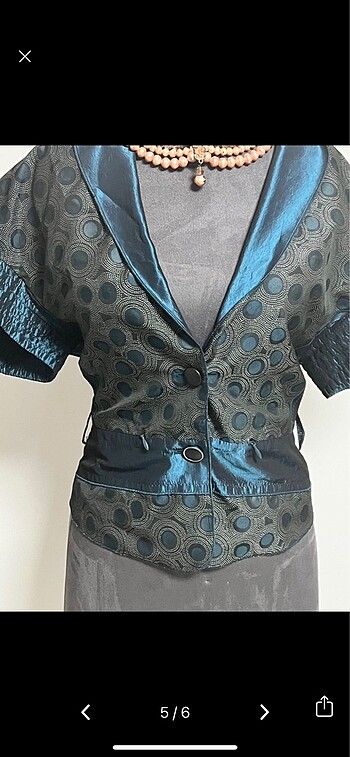 m Beden mavi Renk vintage 80s saten ceket