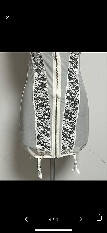 m Beden beyaz Renk dantelli jartiyerli vintage babydoll