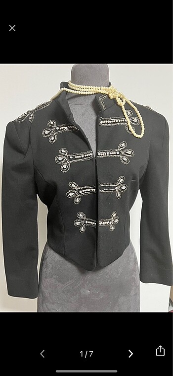 military model vintage işlemeli ceket