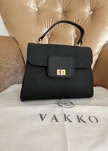 Vakko Vakko Siyah Deri Tokalı Kadın Çanta