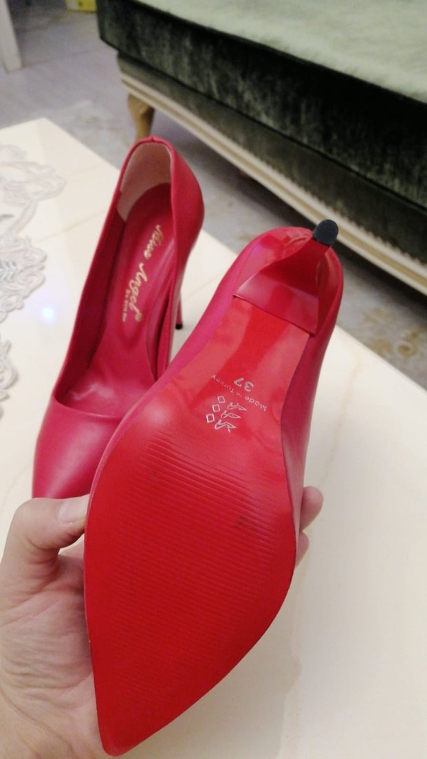 Klasik Kırmızı Stiletto Topuklu Kadın Ayakkabı - Görsel 3