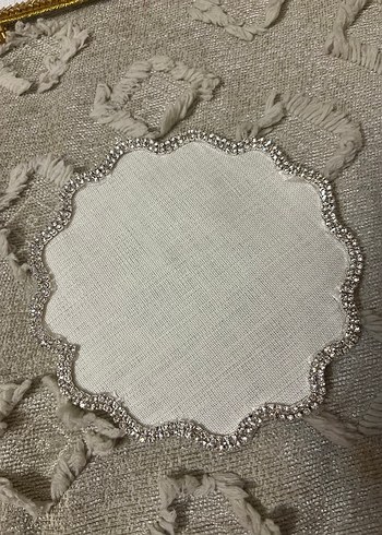 İnci İşlemeli Beyaz Düğün Peçetesi - Görsel 8