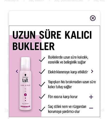 Taft Curl & Flex Saç Köpüğü - Görsel 3