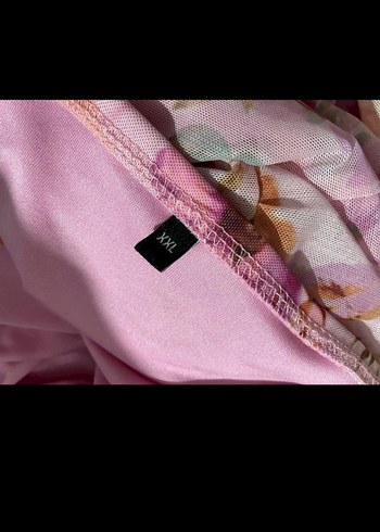 Pembe Çiçekli Bohem Midi Elbise - Görsel 3