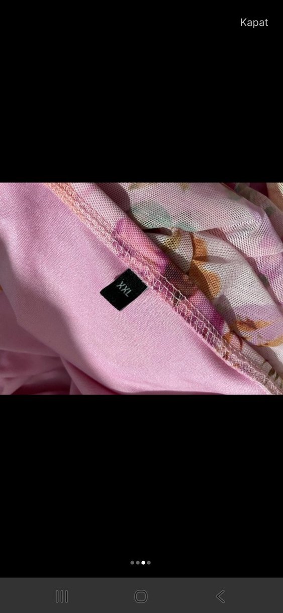 Pembe Çiçekli Bohem Midi Elbise - Görsel 3