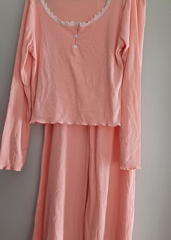 Pembe Uzun Kollu Düğmeli Triko Bluz - Görsel 2