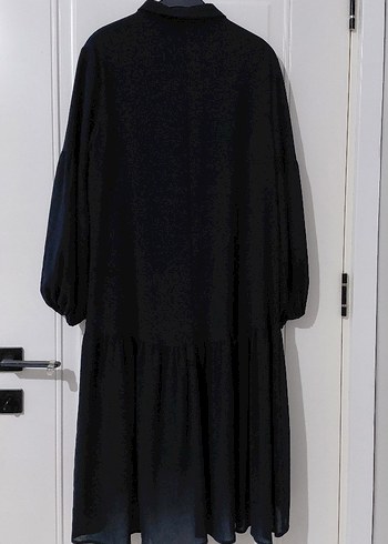 Lacivert Piliseli Uzun Kadın Elbise/Tunik - Görsel 3