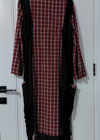 Bordo Nakışlı Uzun Bohem Elbise - Görsel 3