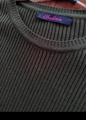 Kadın Haki Uzun Kollu Pilili Elbise - Görsel 2