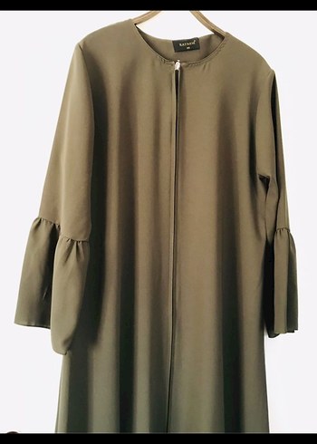 Kadın Uzun Haki Elbise Volanlı - Görsel 3