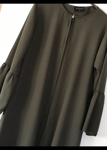 Kadın Uzun Haki Elbise Volanlı - Görsel 6