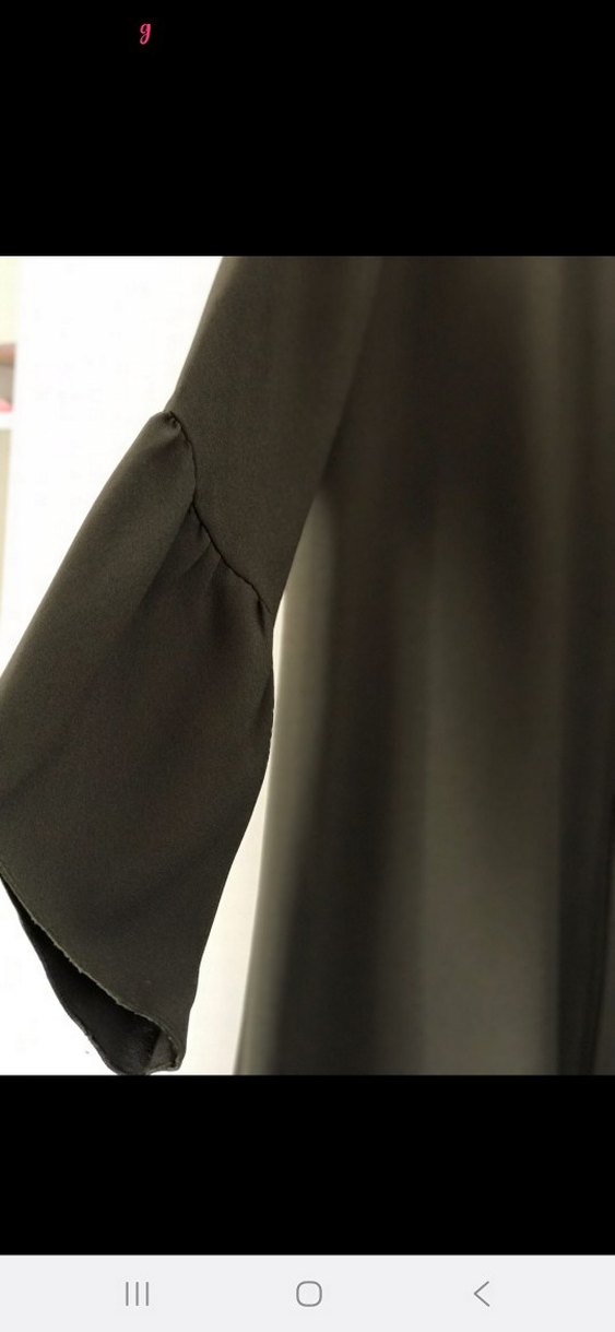 Kadın Uzun Haki Elbise Volanlı - Görsel 5