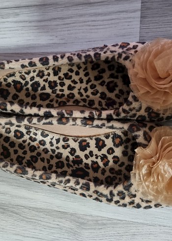 36 Beden Leopar Desenli Kadın ev ayakkabısı /Babet